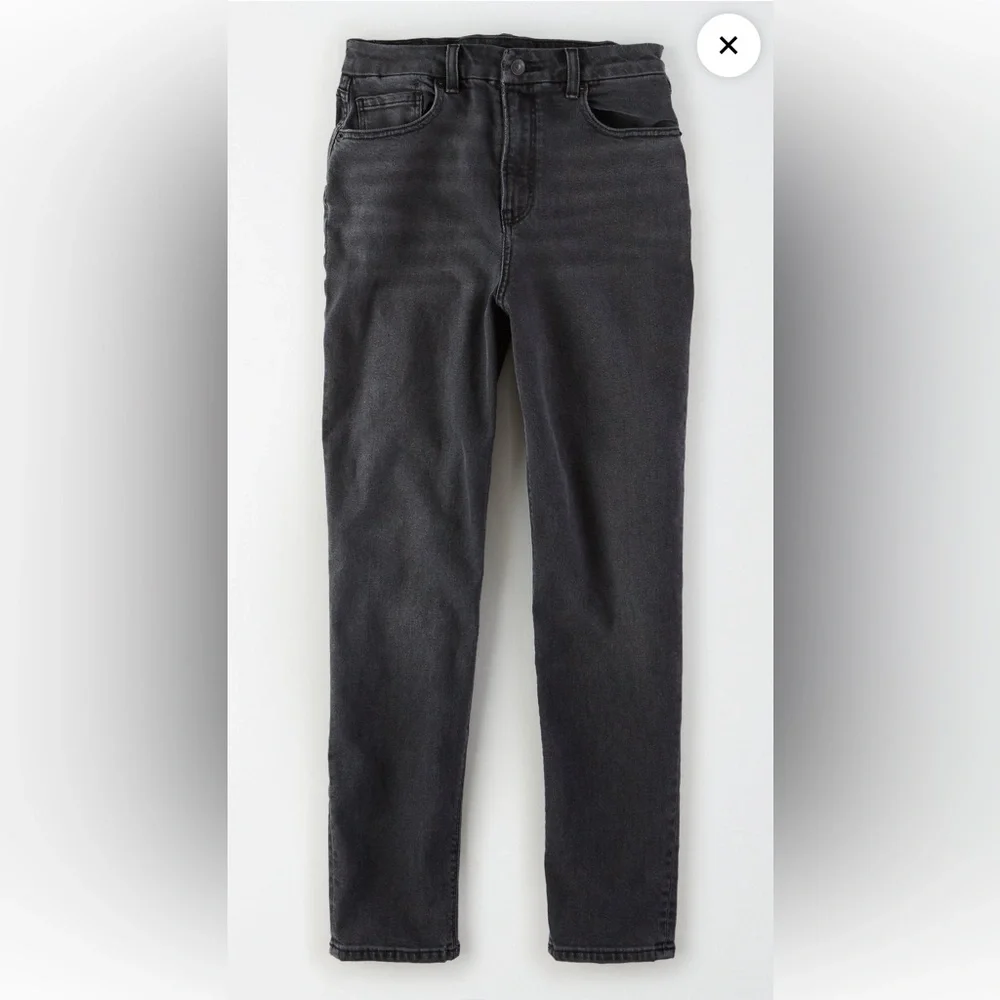 American Eagle Stretch Mom Jeans Washed Black - Picture 4 of 5